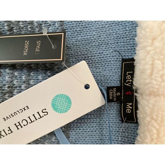 Lety & Me Sherpa Hooded Cardigan Sweater Size Small #2597SX NWT (P2) - Picture 11 of 11